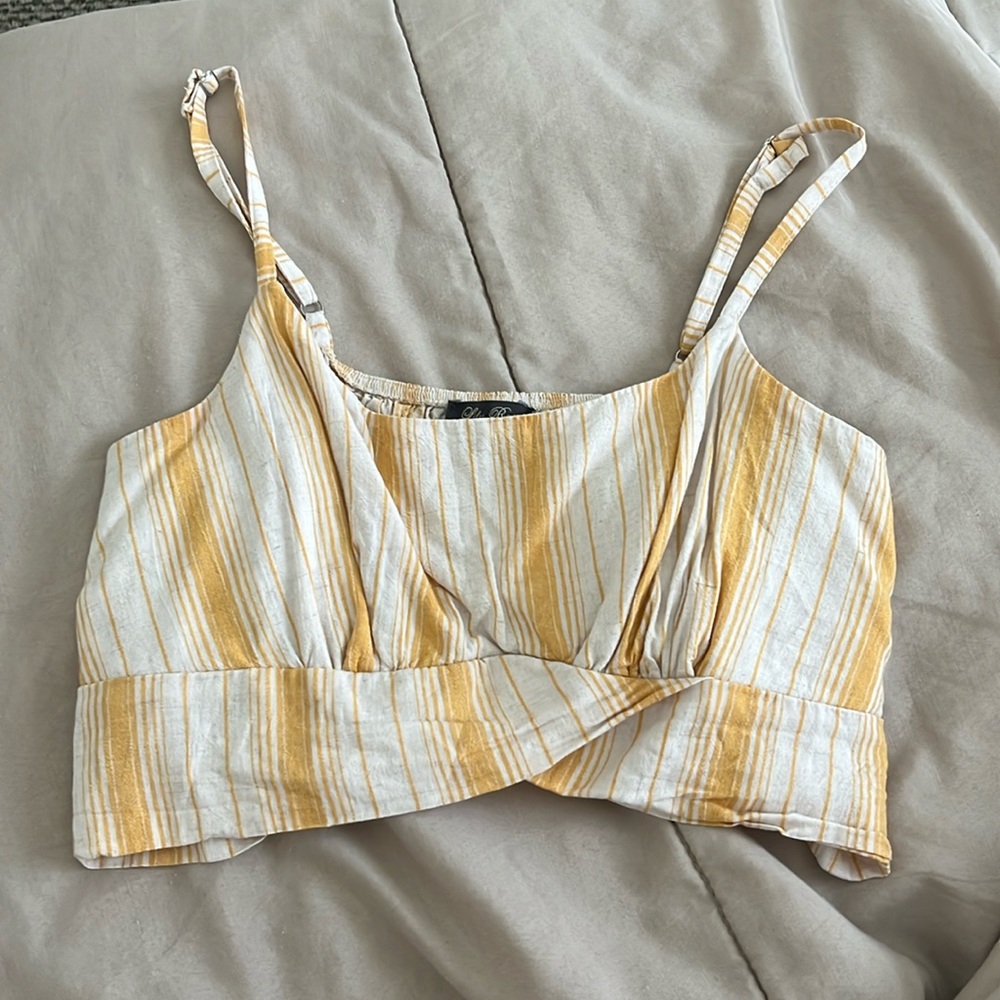 Lily rose Yellow and White cropped tank